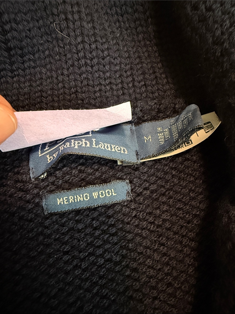 Polo Ralph Lauren Merino Sweater Blazer Hunter Navy Medium - Picture 5 of 16